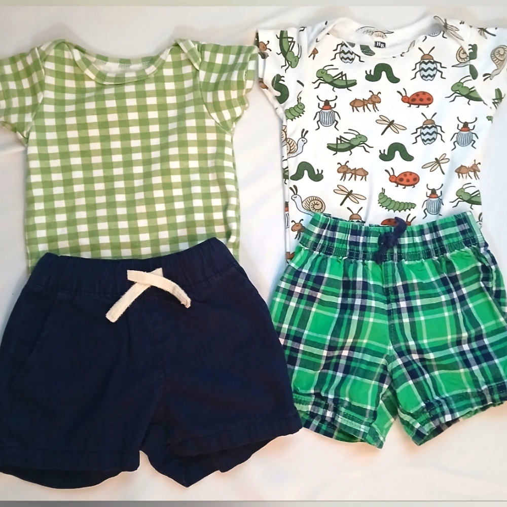Baby Boy 4-Piece Summer Outfit Bundle | Size 6–9 Months